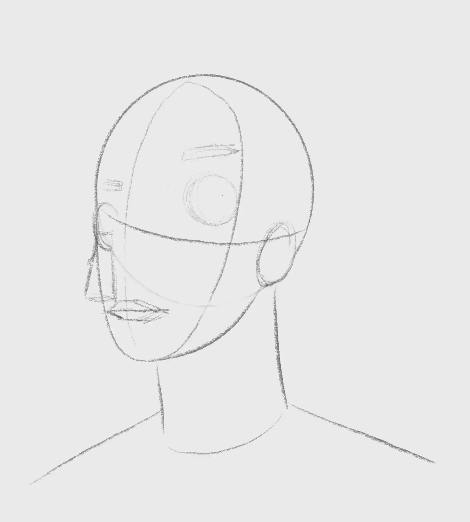 dessiner le nez d’un dessin cubiste