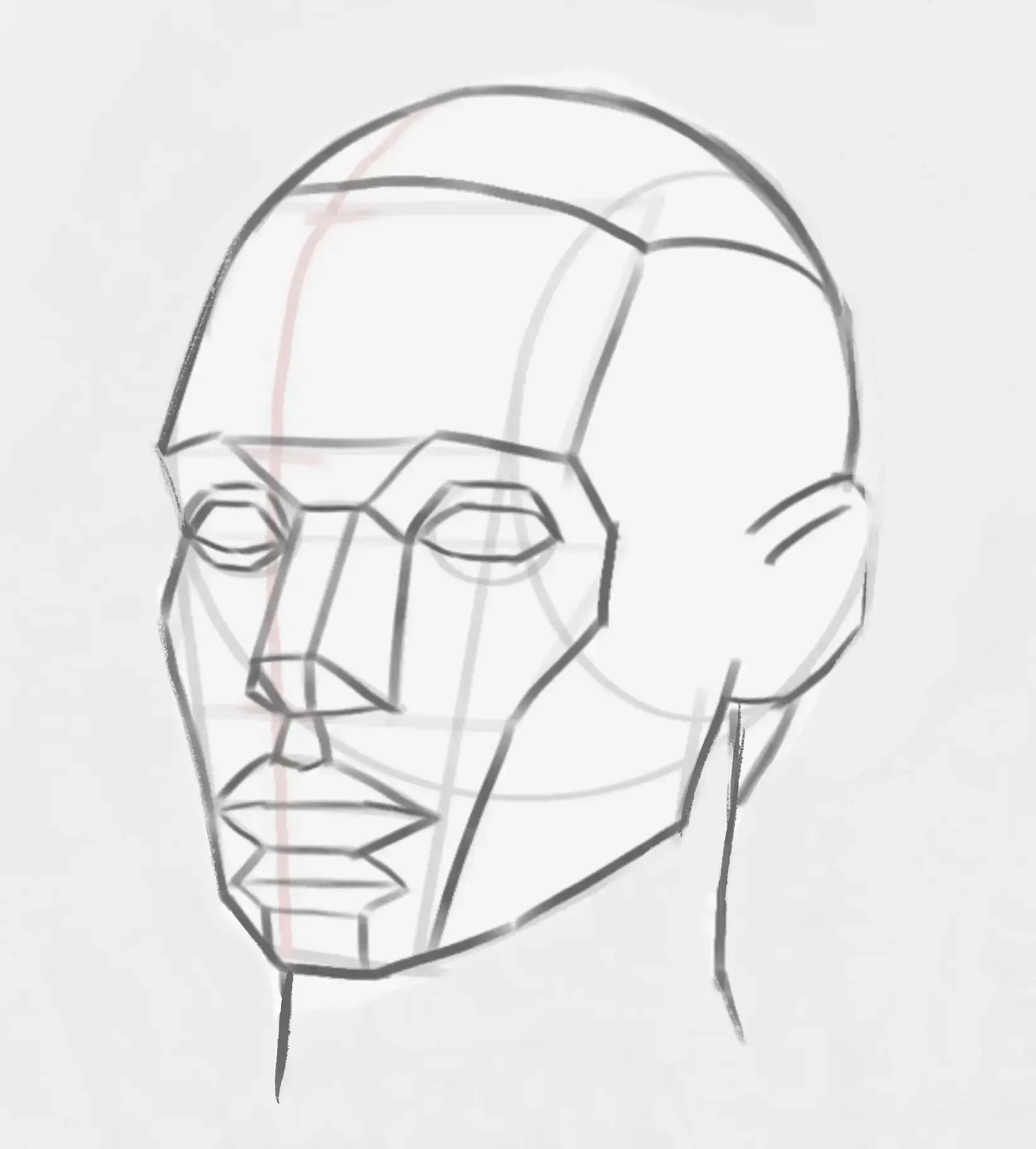 dessiner les yeux d’un dessin cubiste