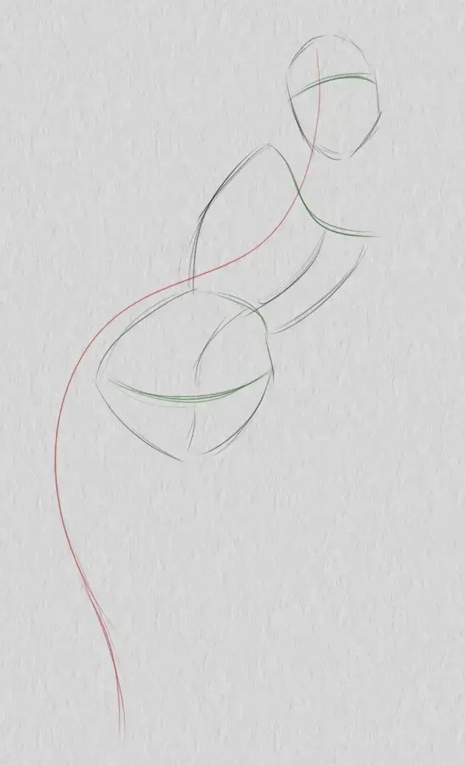 dessin de la tête d’une pose