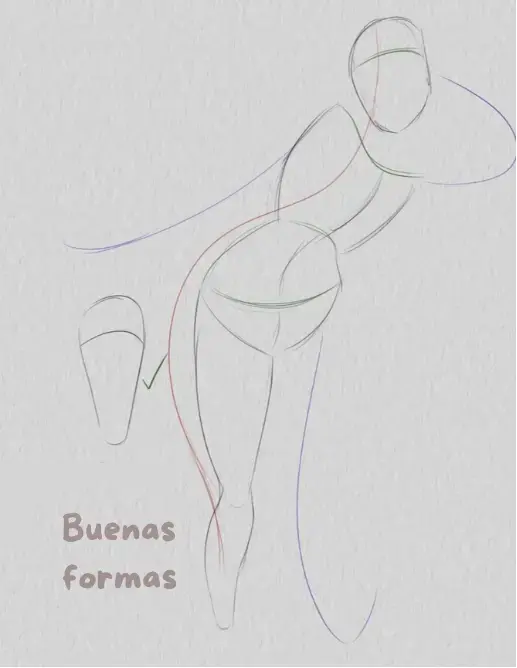 dibujo de la forma correcta de una pose