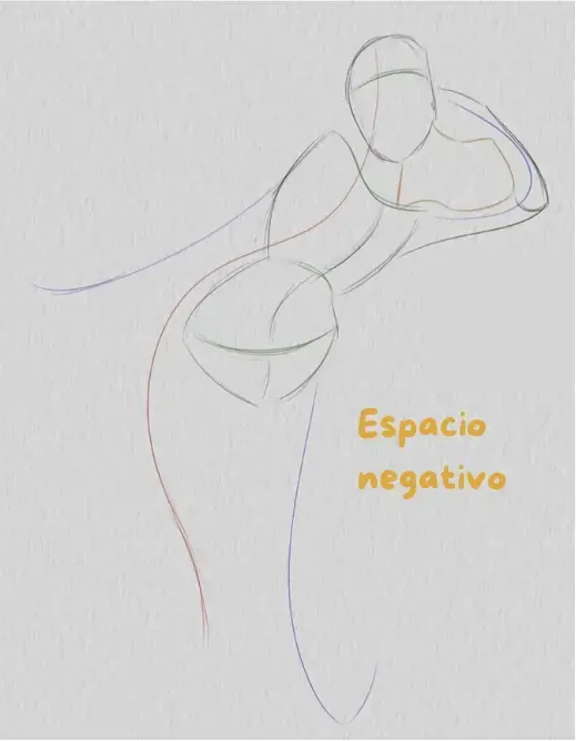 dibujo de un espacio negativo de una pose