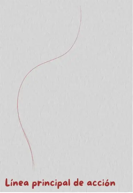 dibujo de la línea de acción principal de una pose