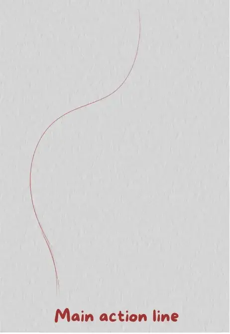 drawing the main action line of a pose