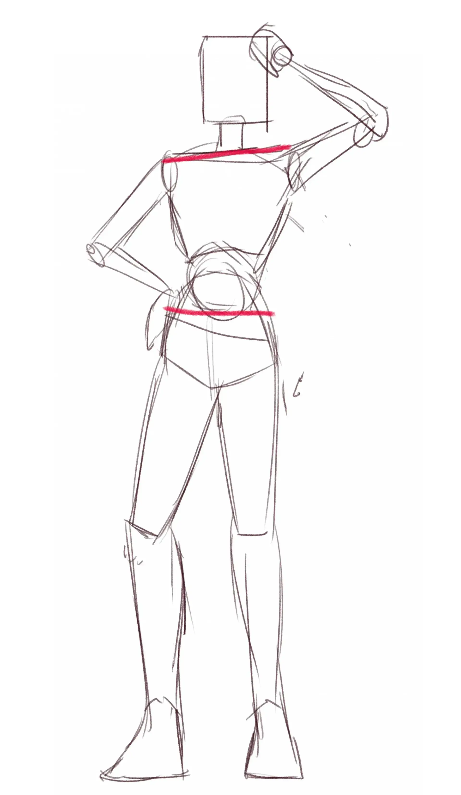 dessin d’une pose de personnage d’après imagination