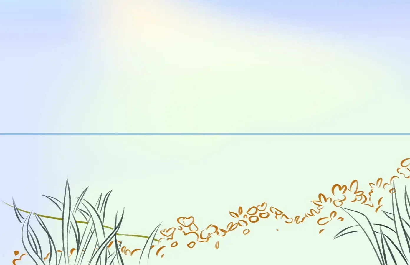 dessin des herbes hautes d’un paysage