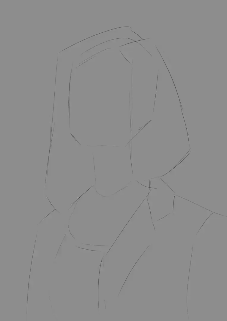 dessin de la base d’un portrait réaliste