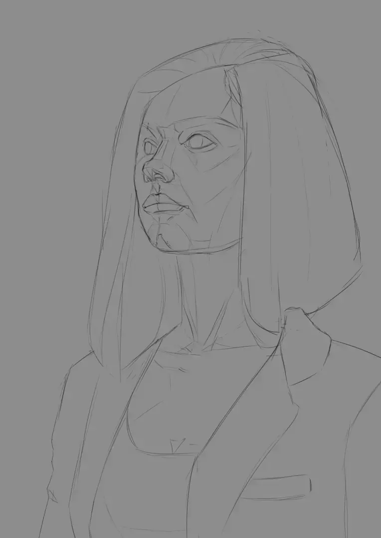 dessin des formes d’un portrait réaliste