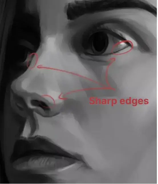drawing the edges of a realistic portrait