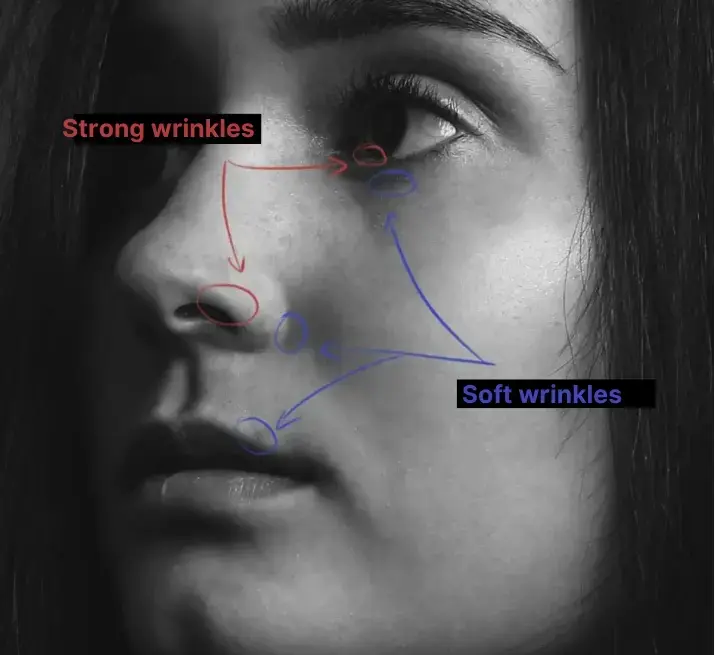 sharp and soft edges on a realistic portrait