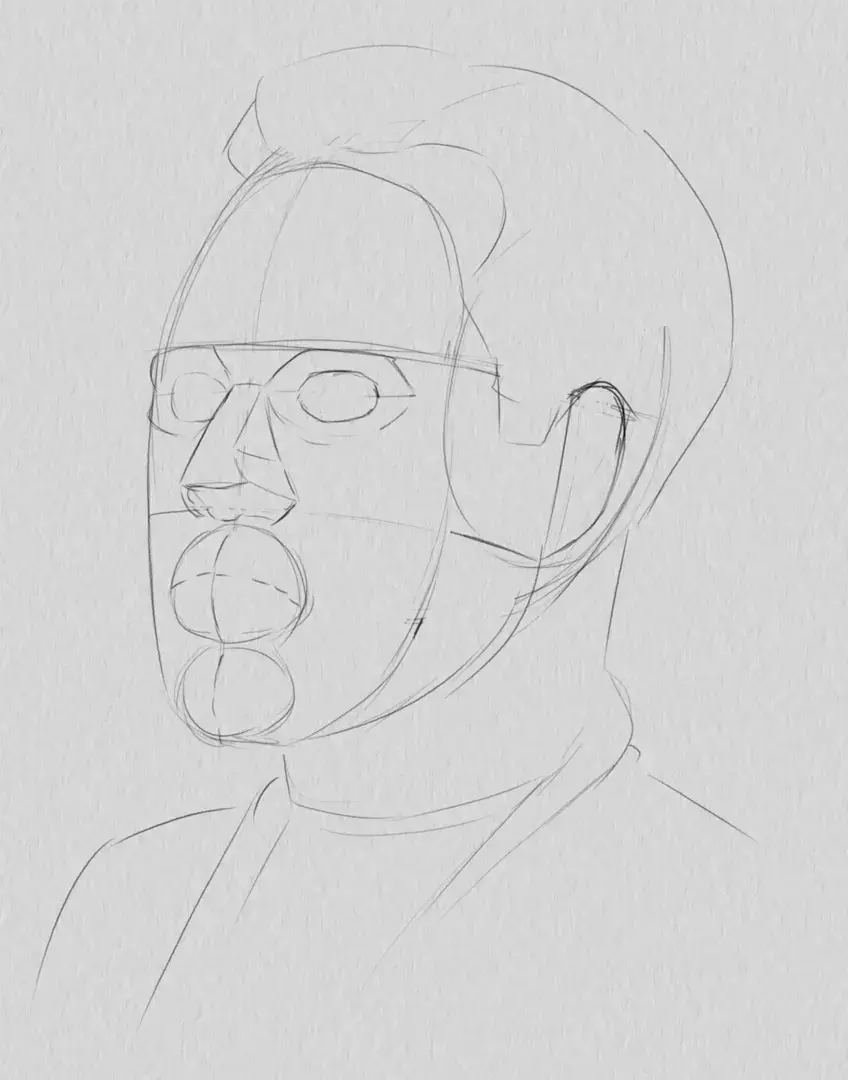 dessiner les yeux du portrait d’un homme