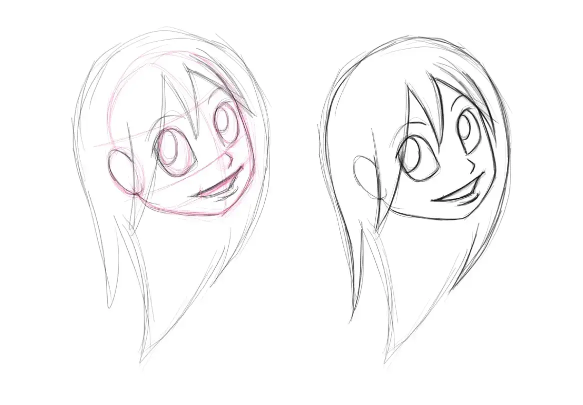 Visage de fille pour dessin facile