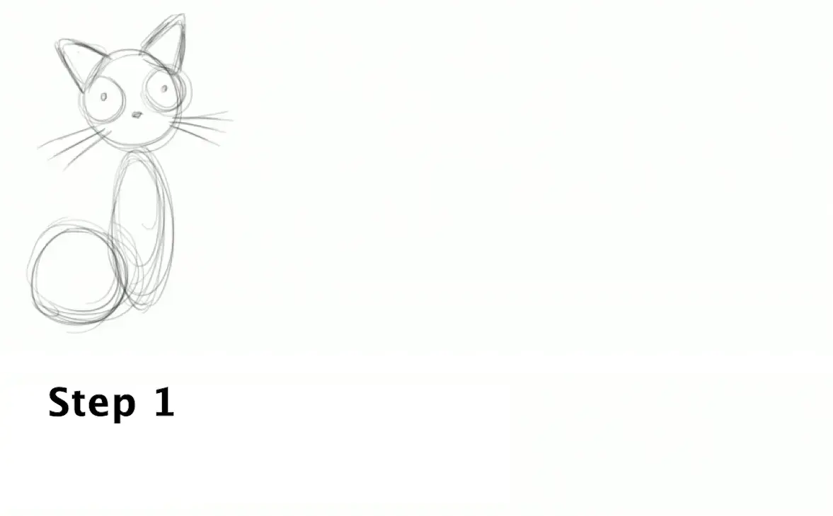 Drawing a Black Cat Easily, Step 2