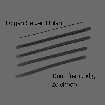 Illustration von Übungen zum Zeichnen auf einem Tablet