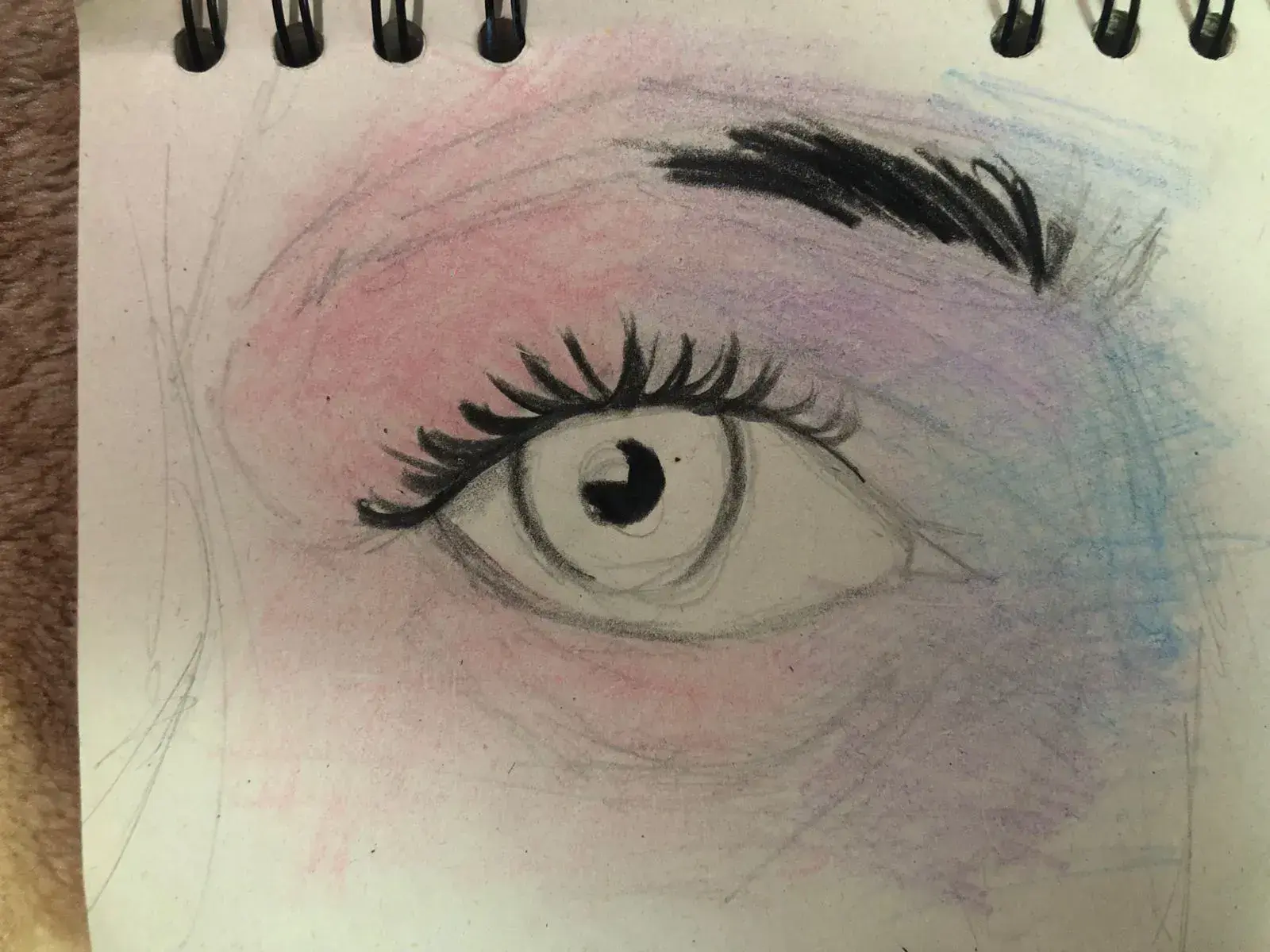 dessiner différentes couches de couleurs d’un oeil