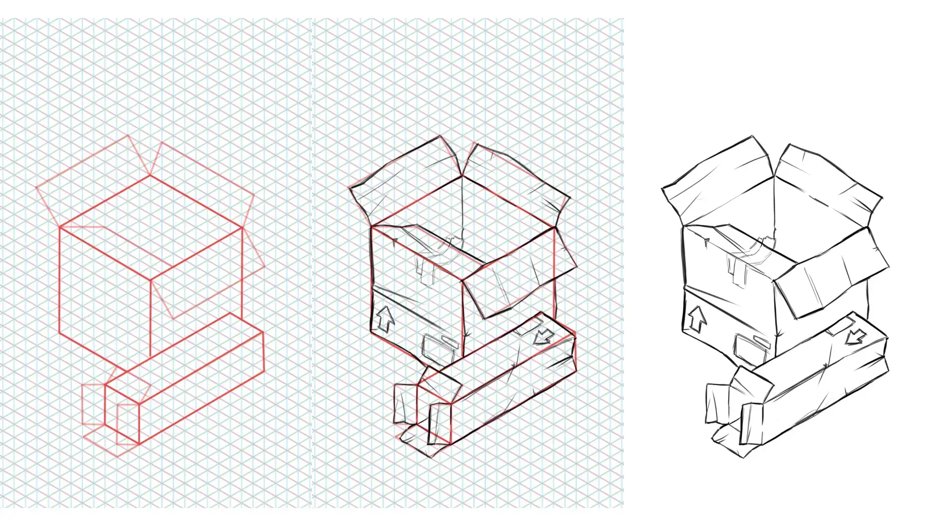 dessiner facilement des cartons en perspective