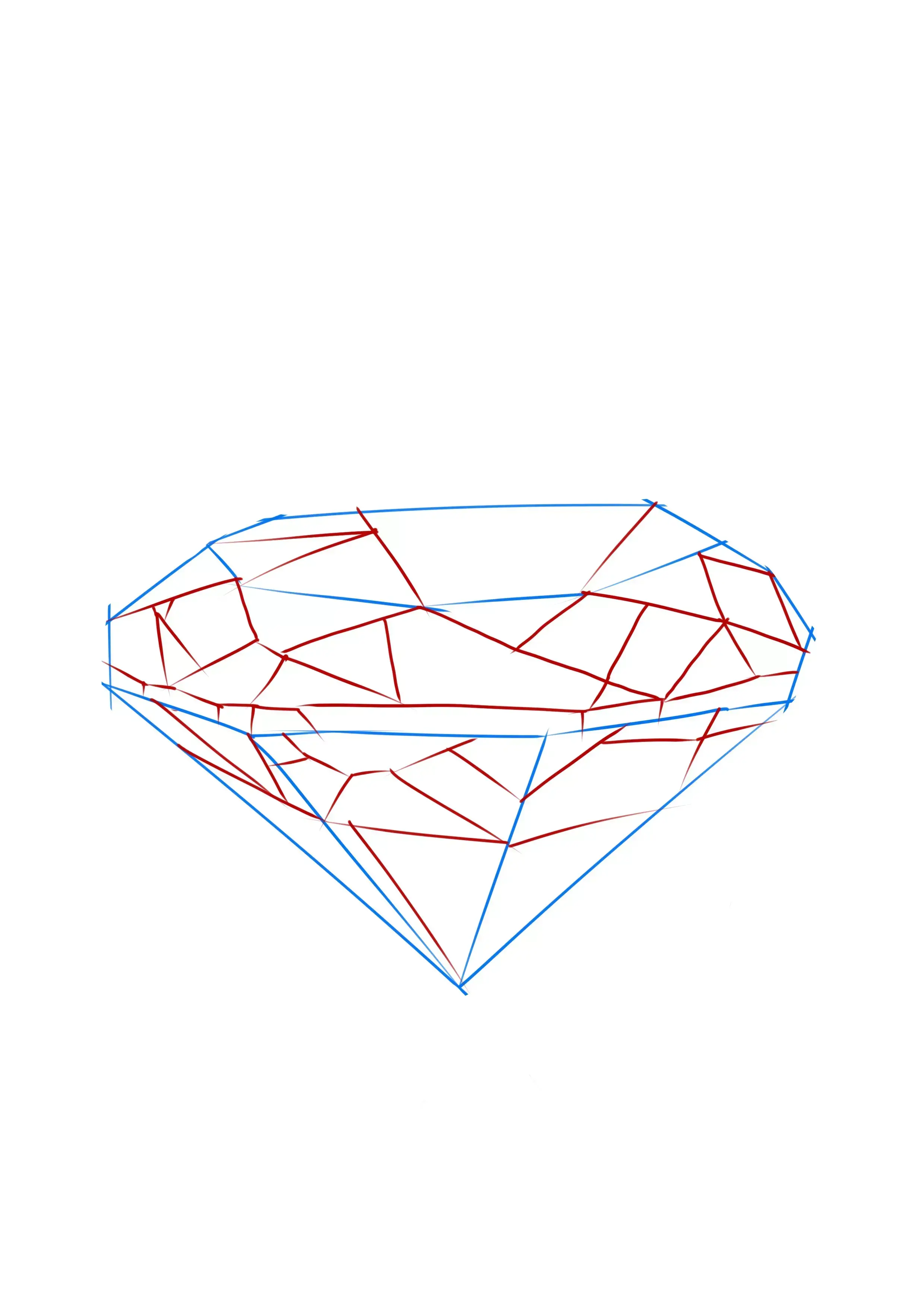 dibujo terminado de la base del diamante