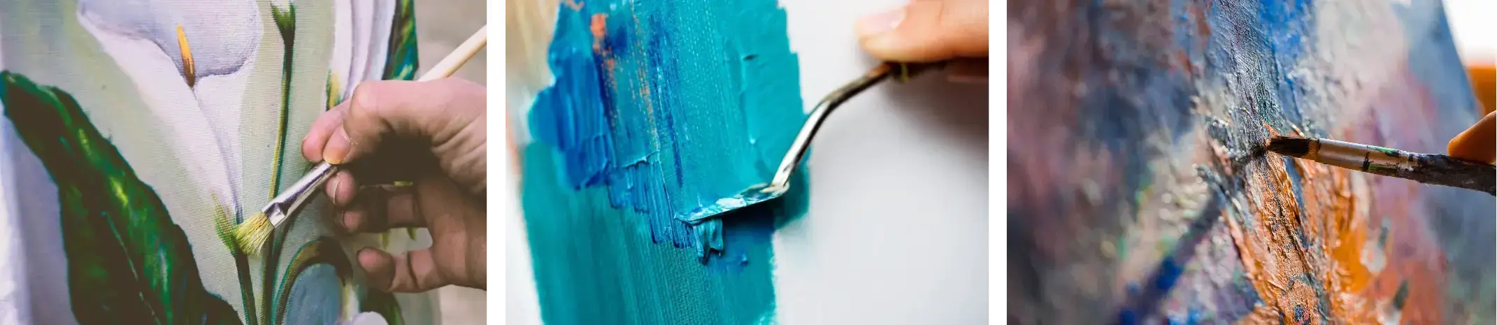 la différence de processus entre l’acrylique et l’huile