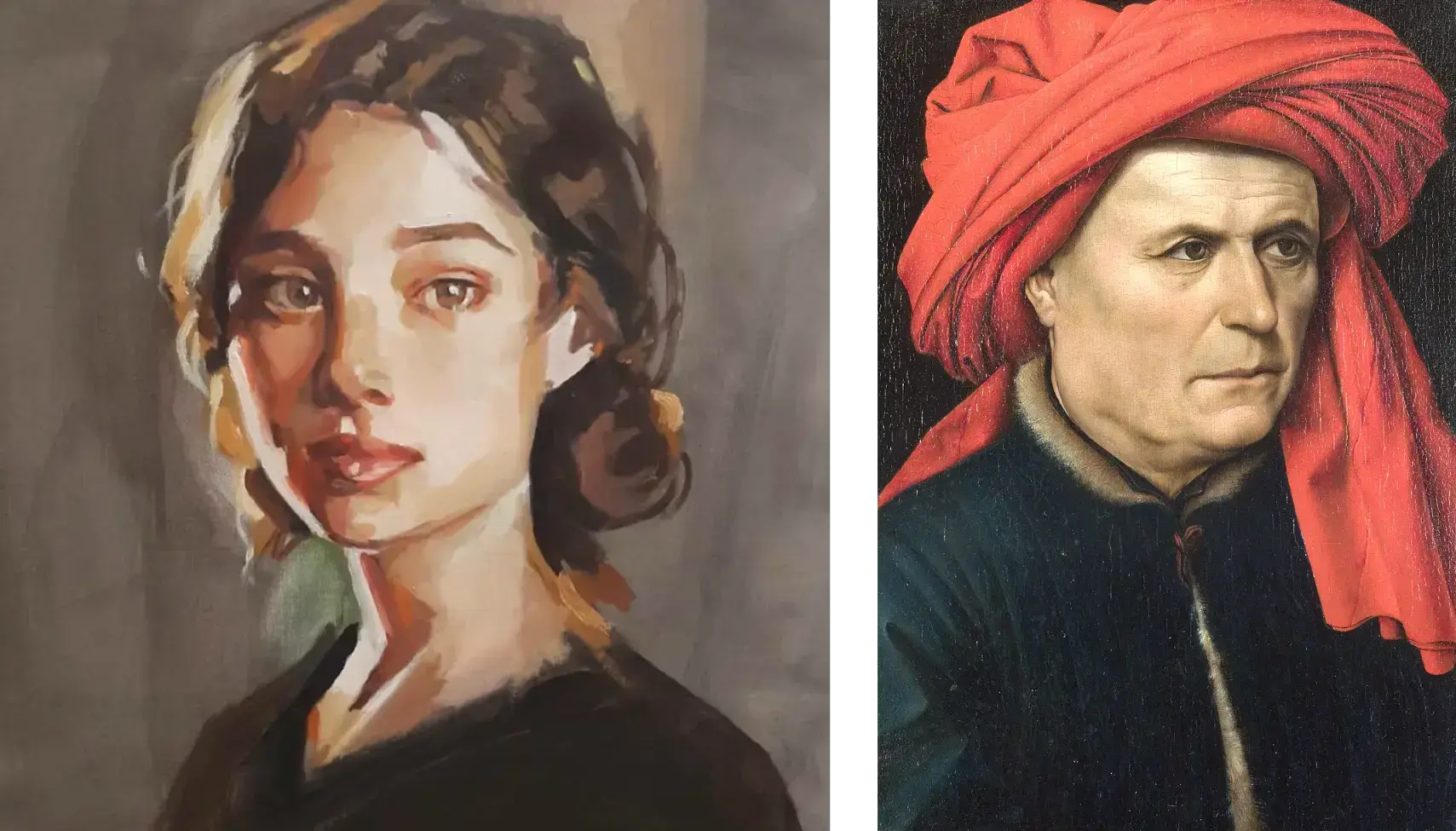 la différence de rendu entre l’acrylique et l’huile