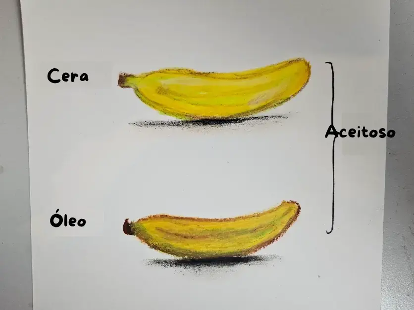 dibujo de un plátano con pastel graso