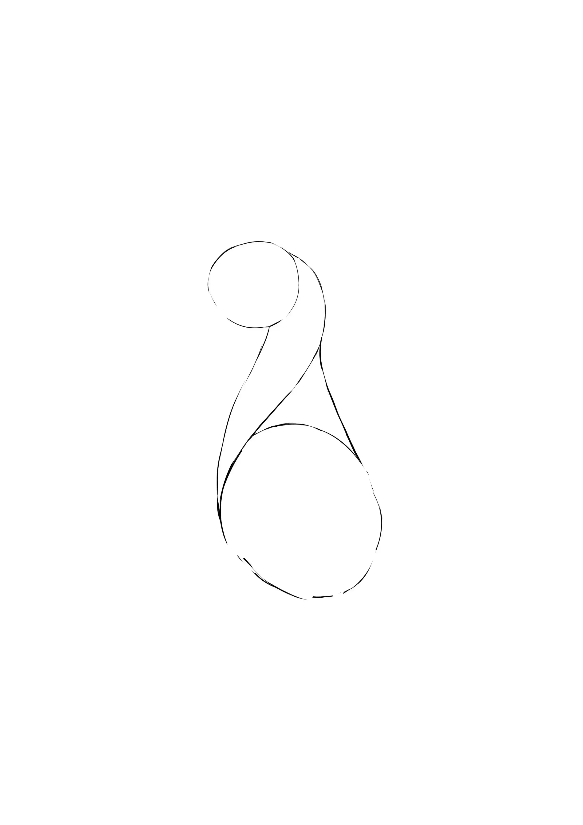 base del dibujo del cuerpo y cabeza de Charizard