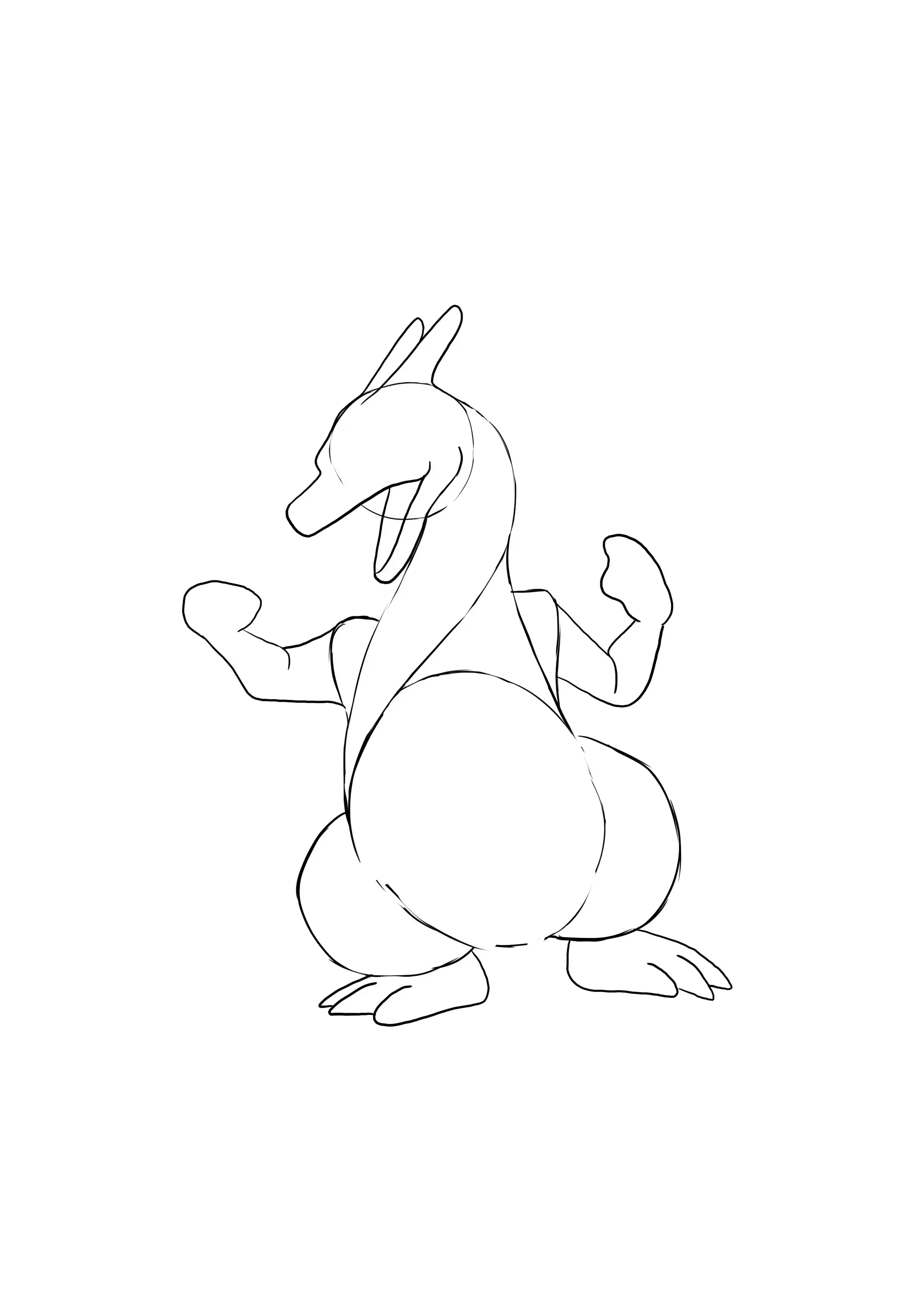 dibujo de los brazos y pies de Charizard