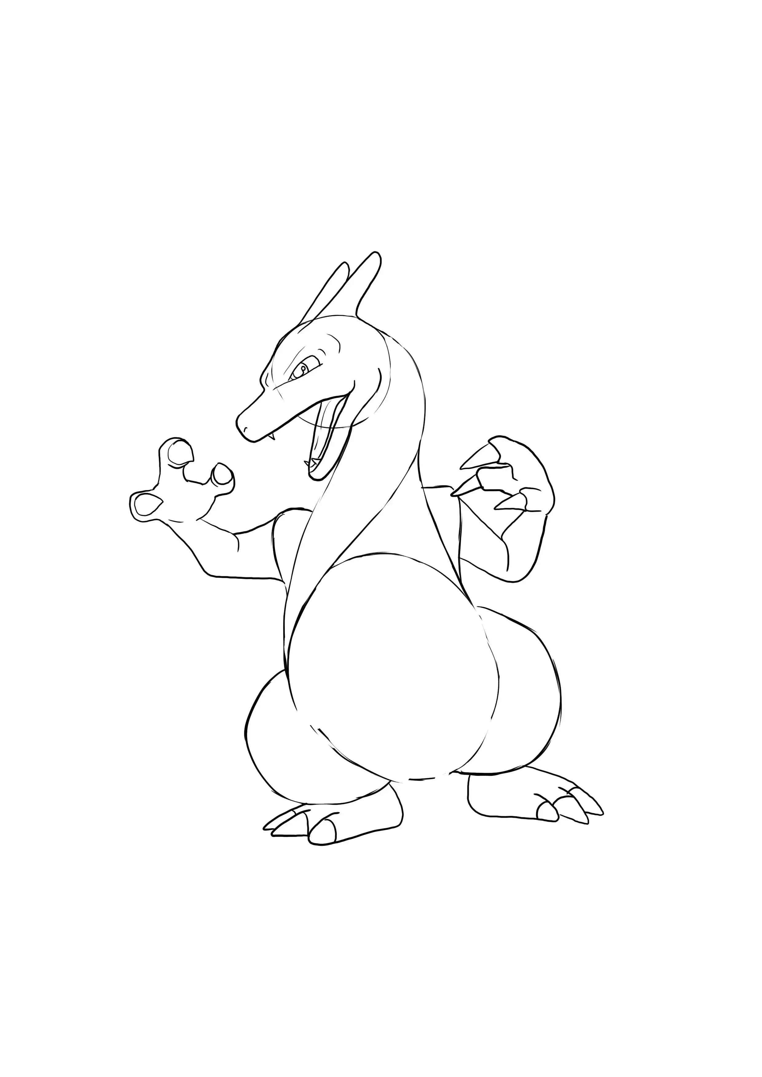 dibujo del rostro de Charizard