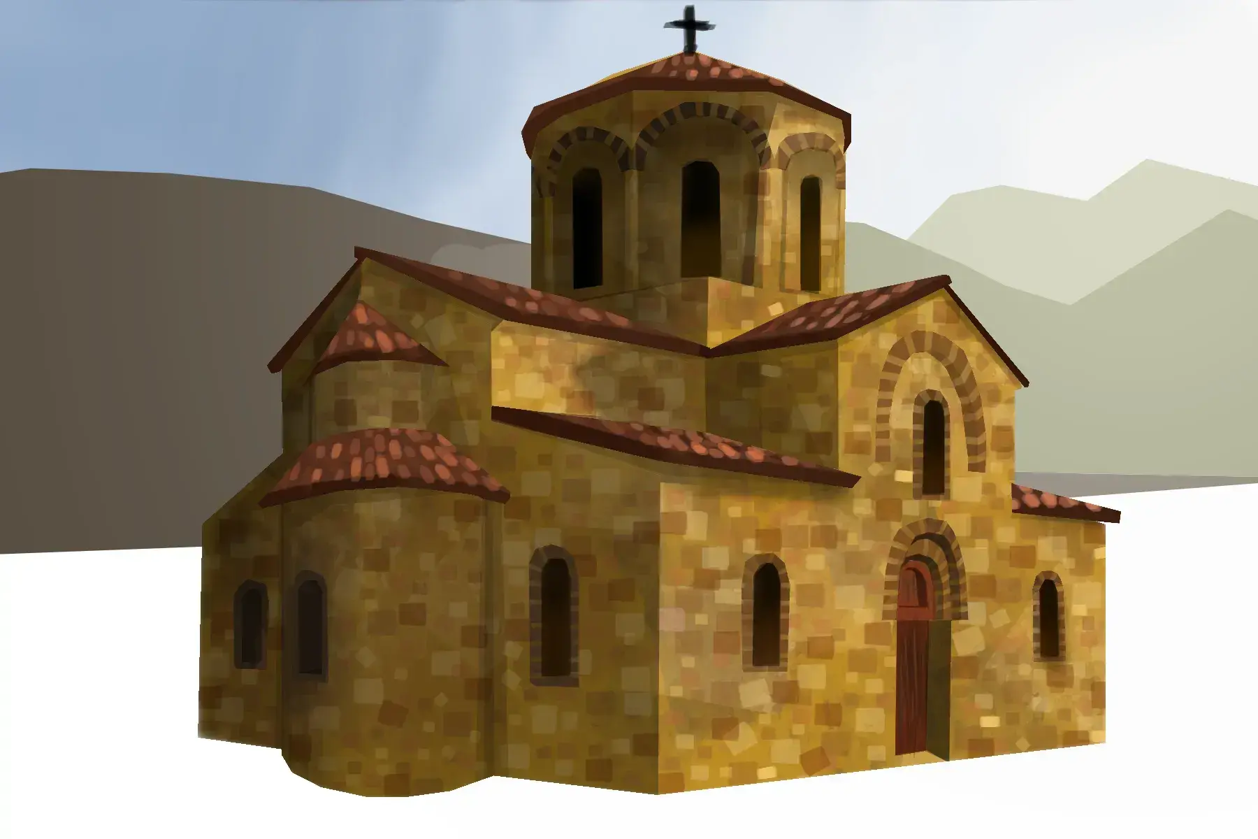 dessiner l’arrière plan d’une église