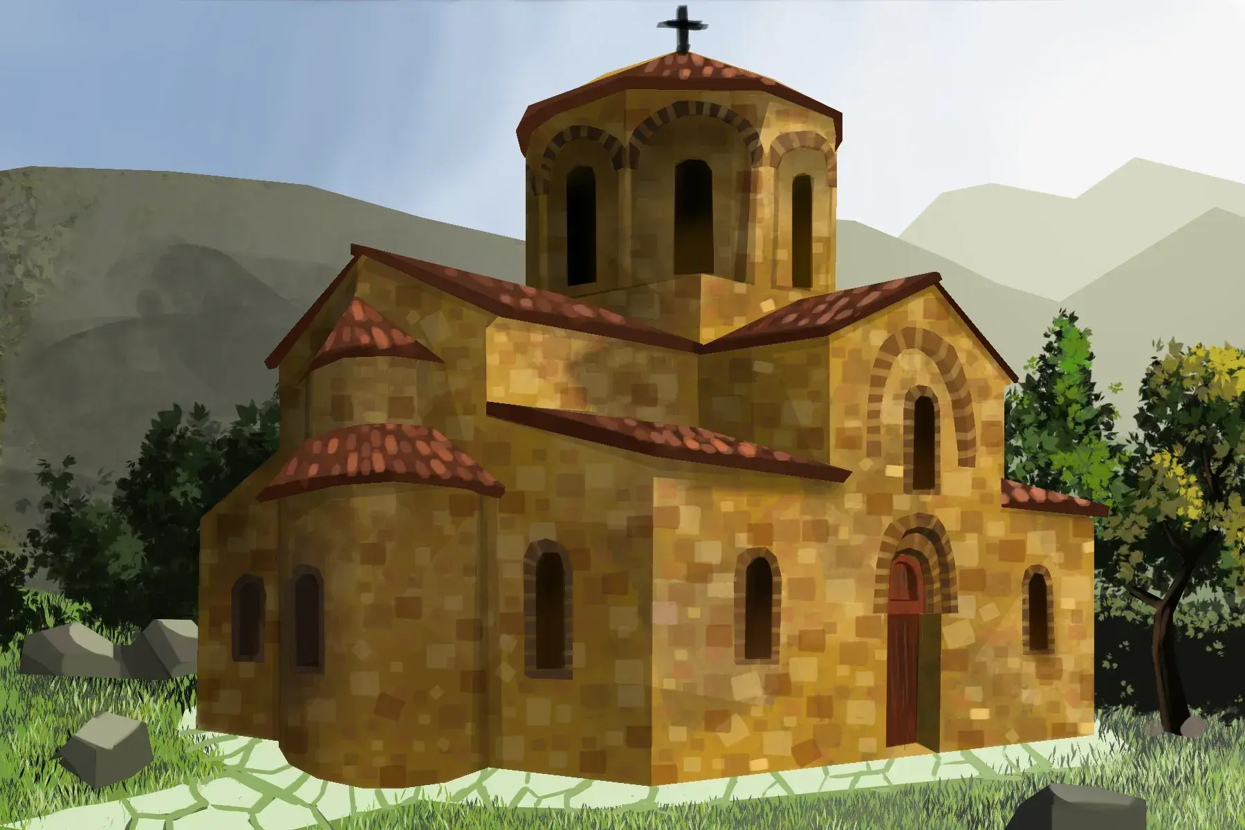 dessiner le premier plan d’une église