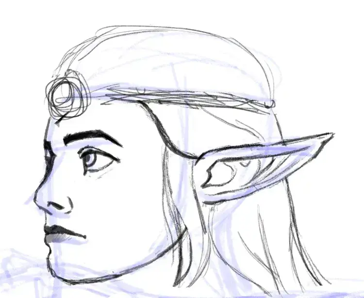 dessiner la chevelure d'un elfe