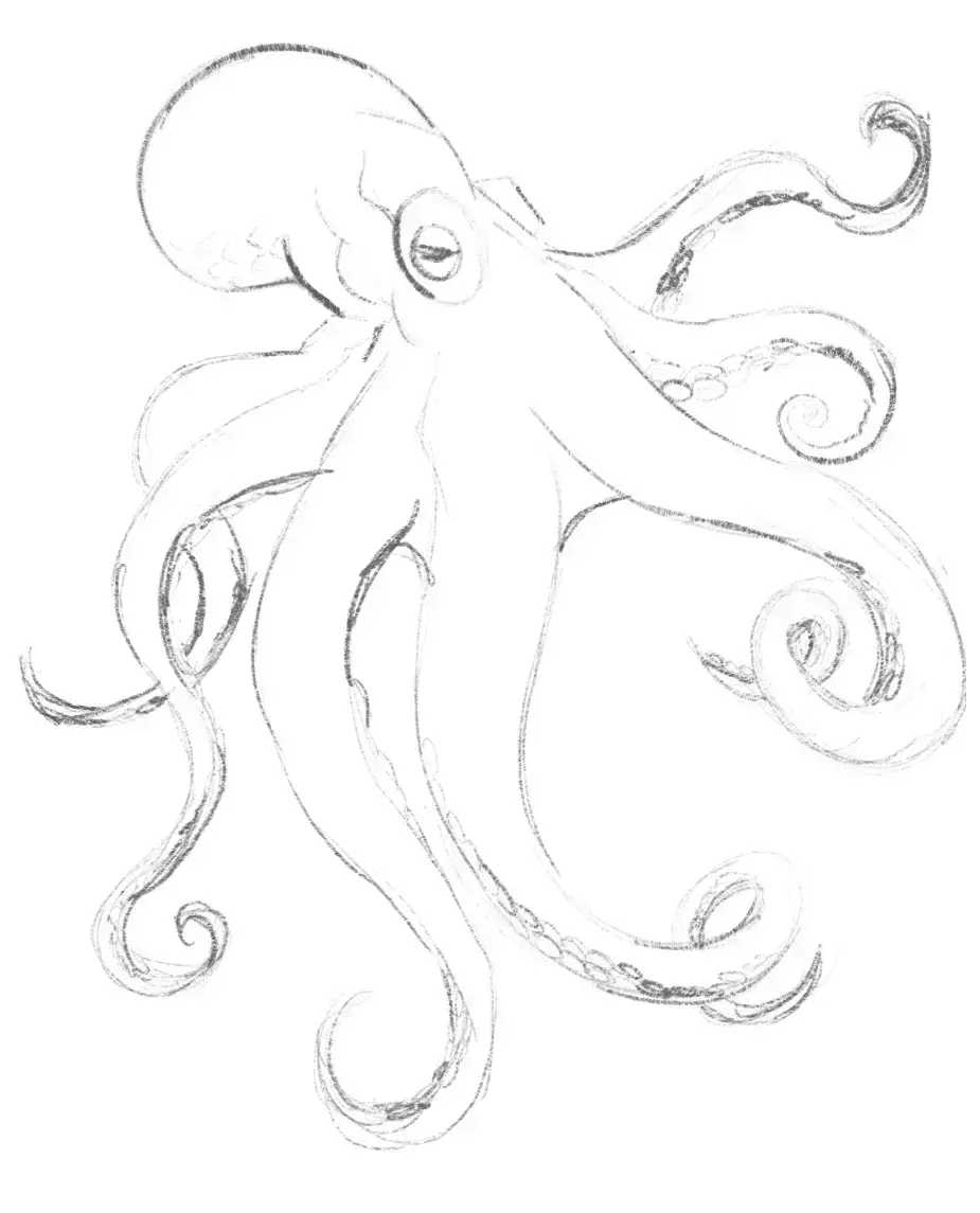 dessiner un croquis pour commencer l’encrage