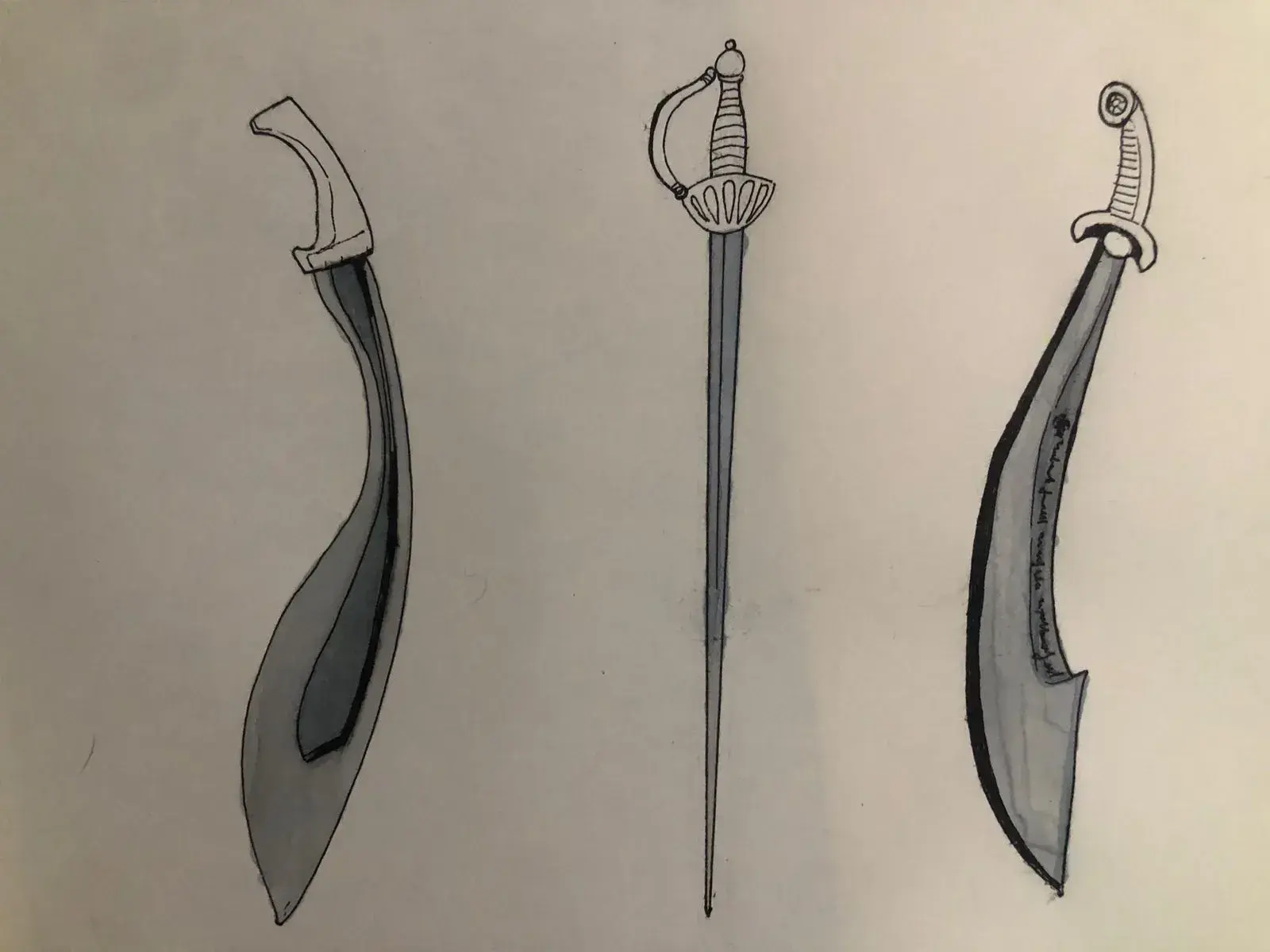 dessiner la couleur de plusieurs épées