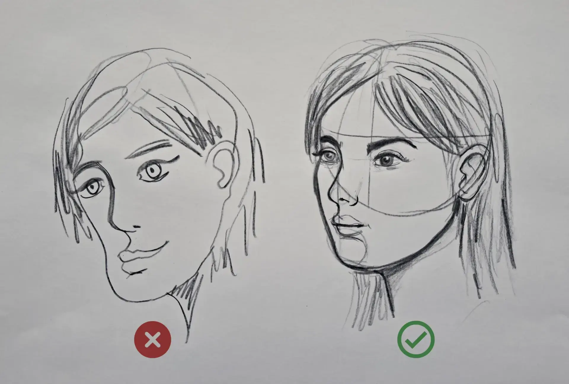 erreur : aller trop vite quand on débute en dessin