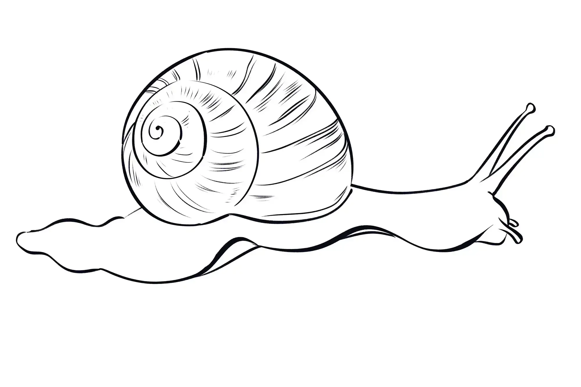 dessin de la texture de la coquille d’un escargot