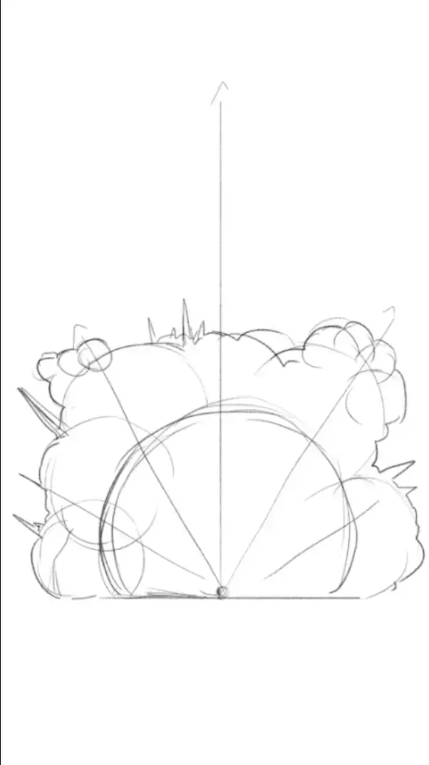 dessiner la silhouette d’une explosion