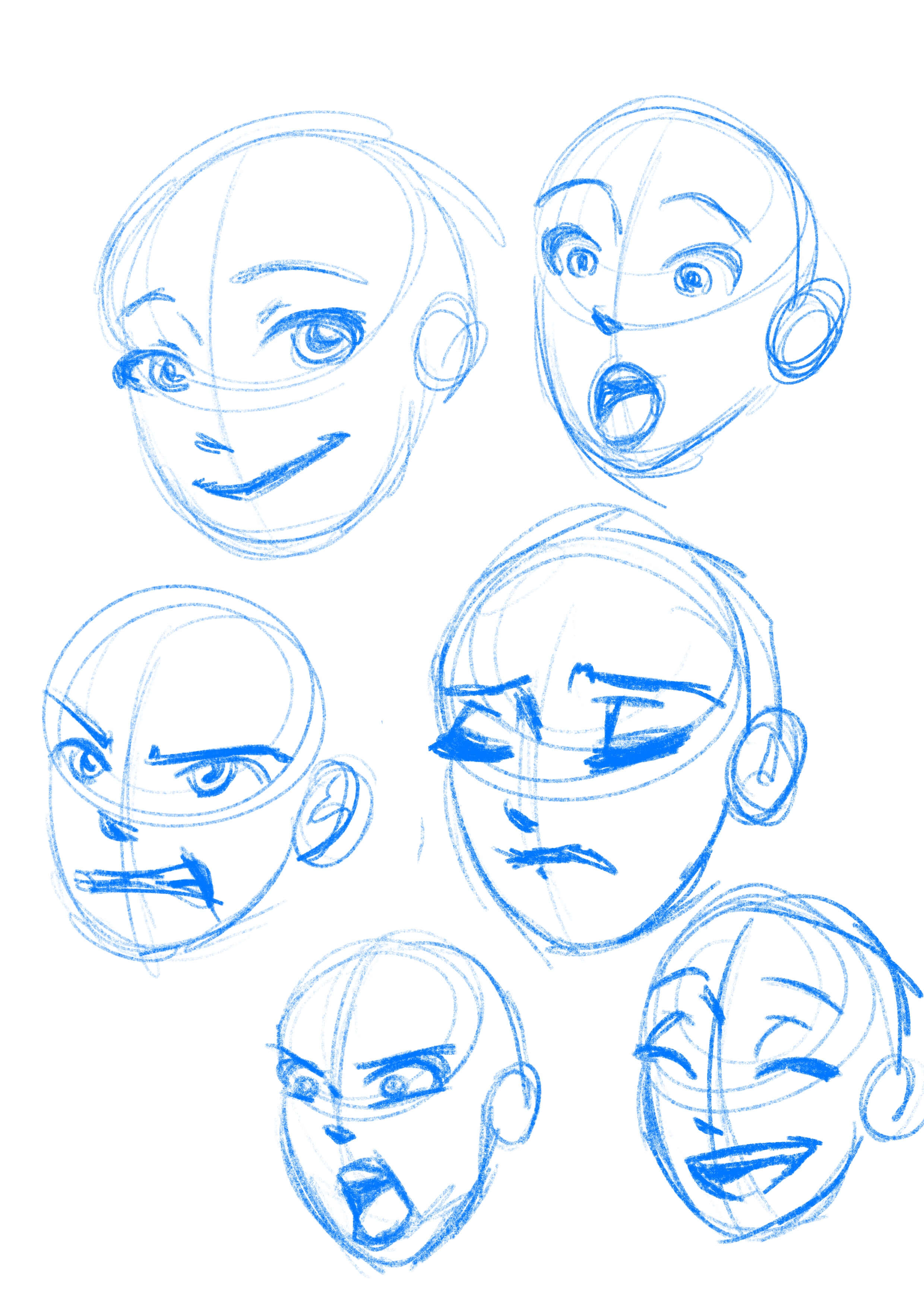 drawing demonstrating different facial expressions
