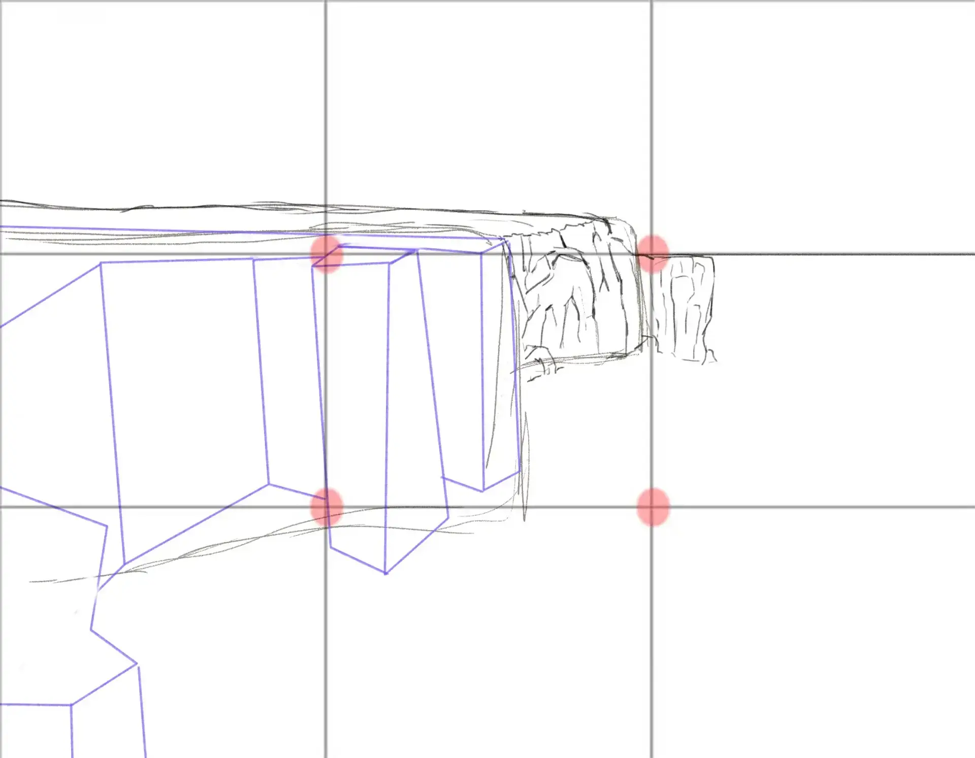 dibujar la estructura de un acantilado