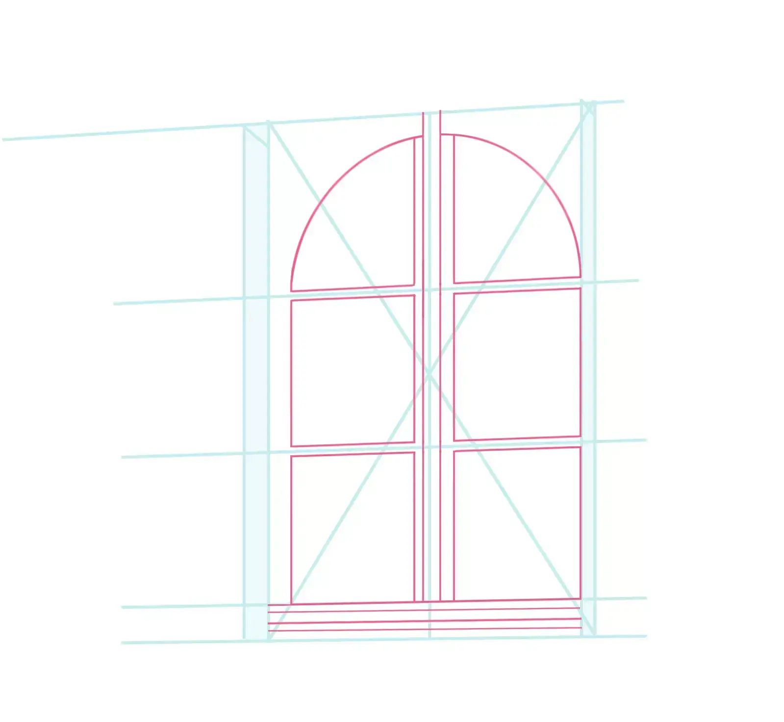 drawing of a window's panes