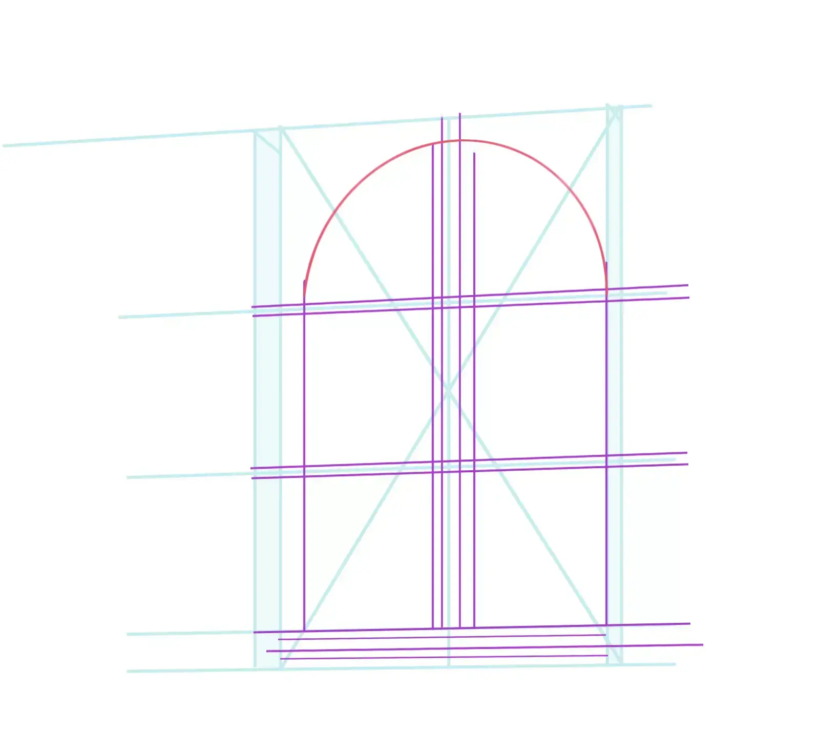 drawing of the curve at the top of the window