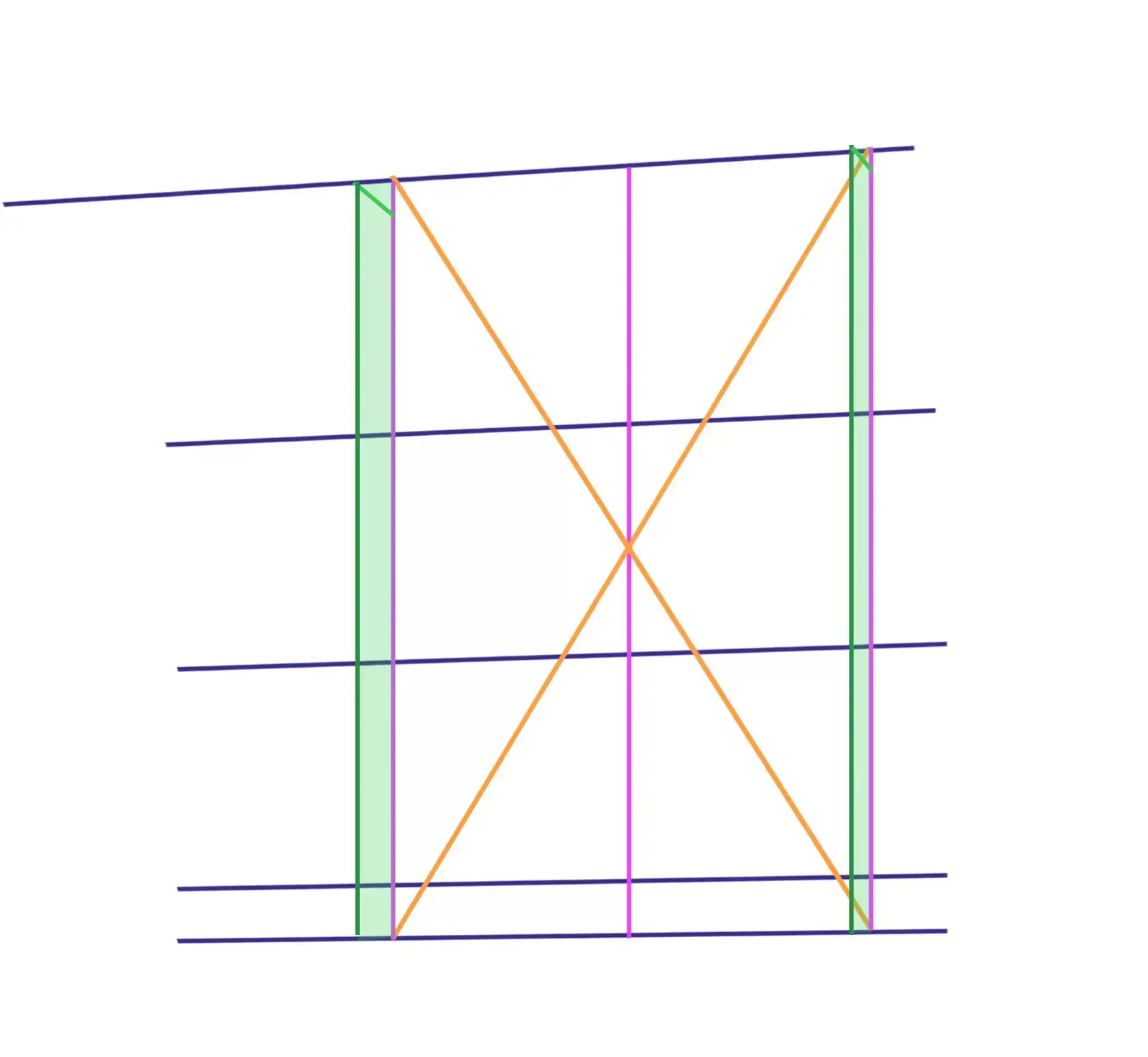 drawing of the central opening of the window