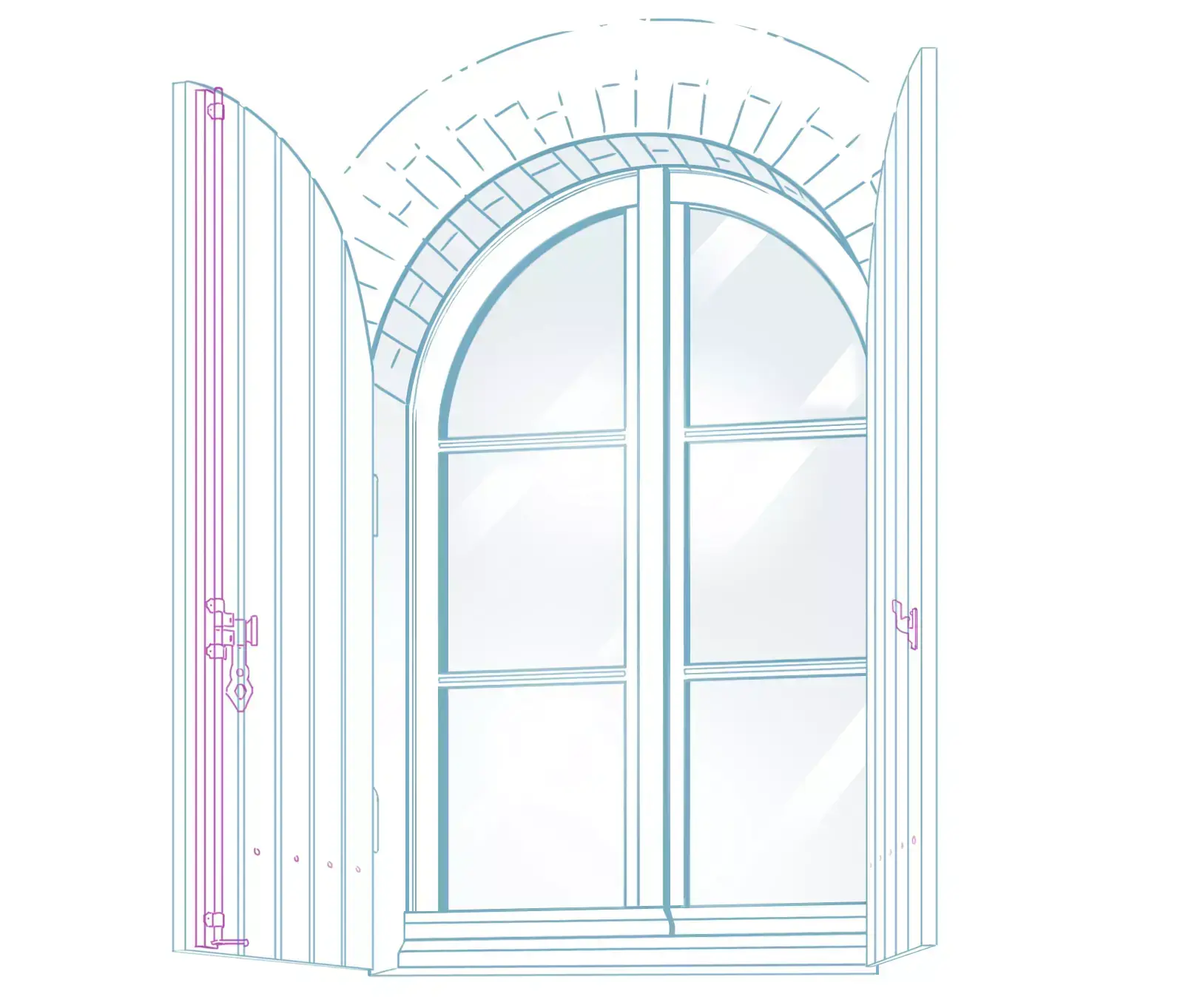 drawing of a window's lock system
