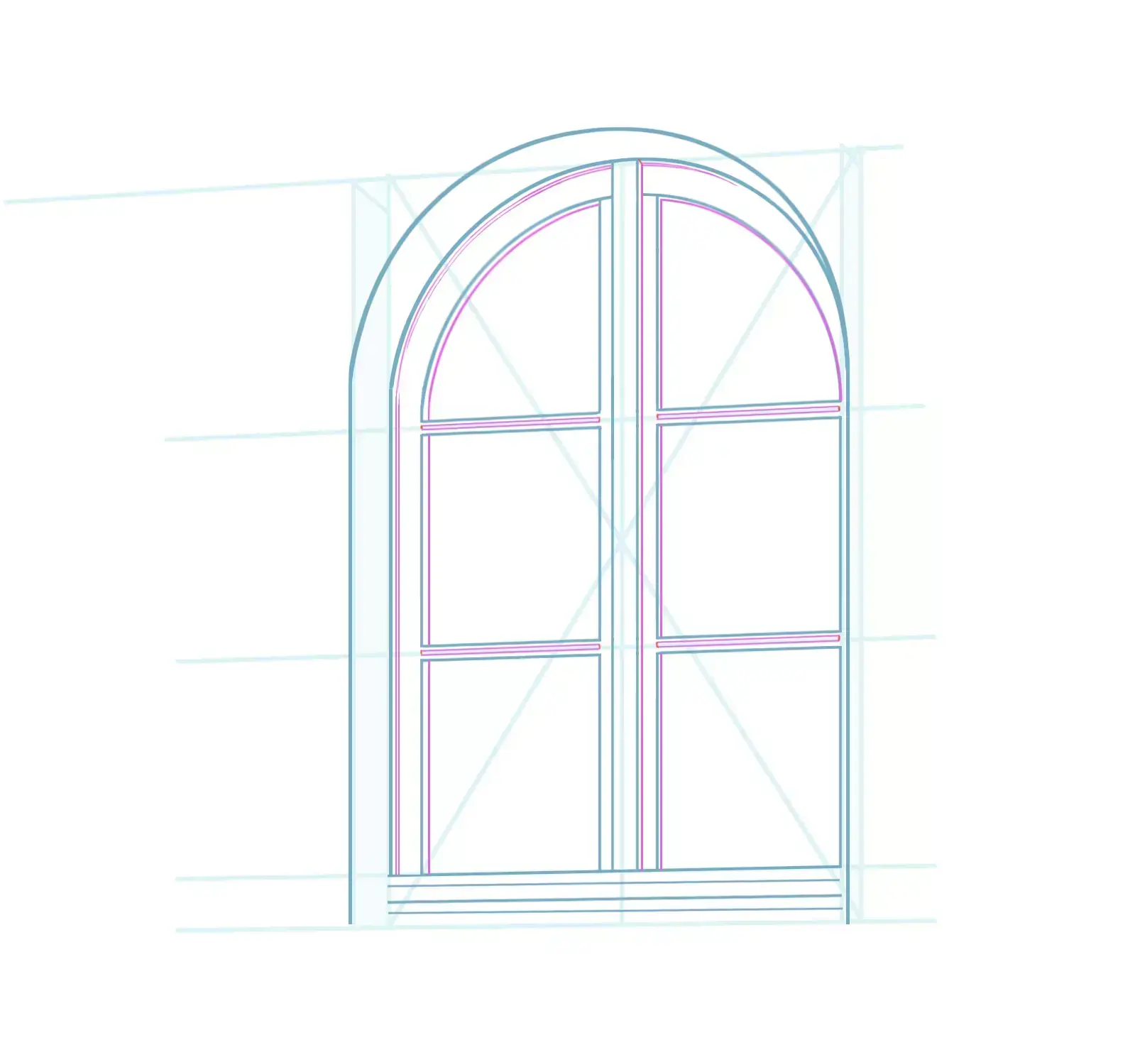 continuation of the drawing of a window