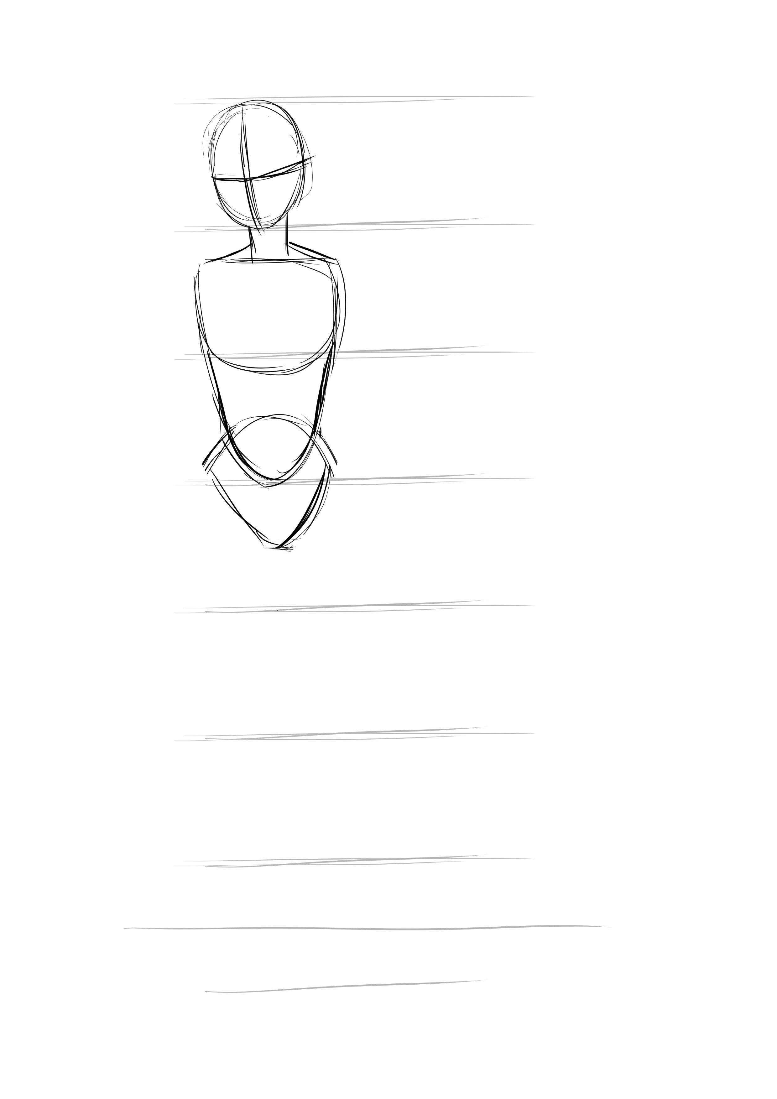 dessiner le croquis du bassin d’une fille manga