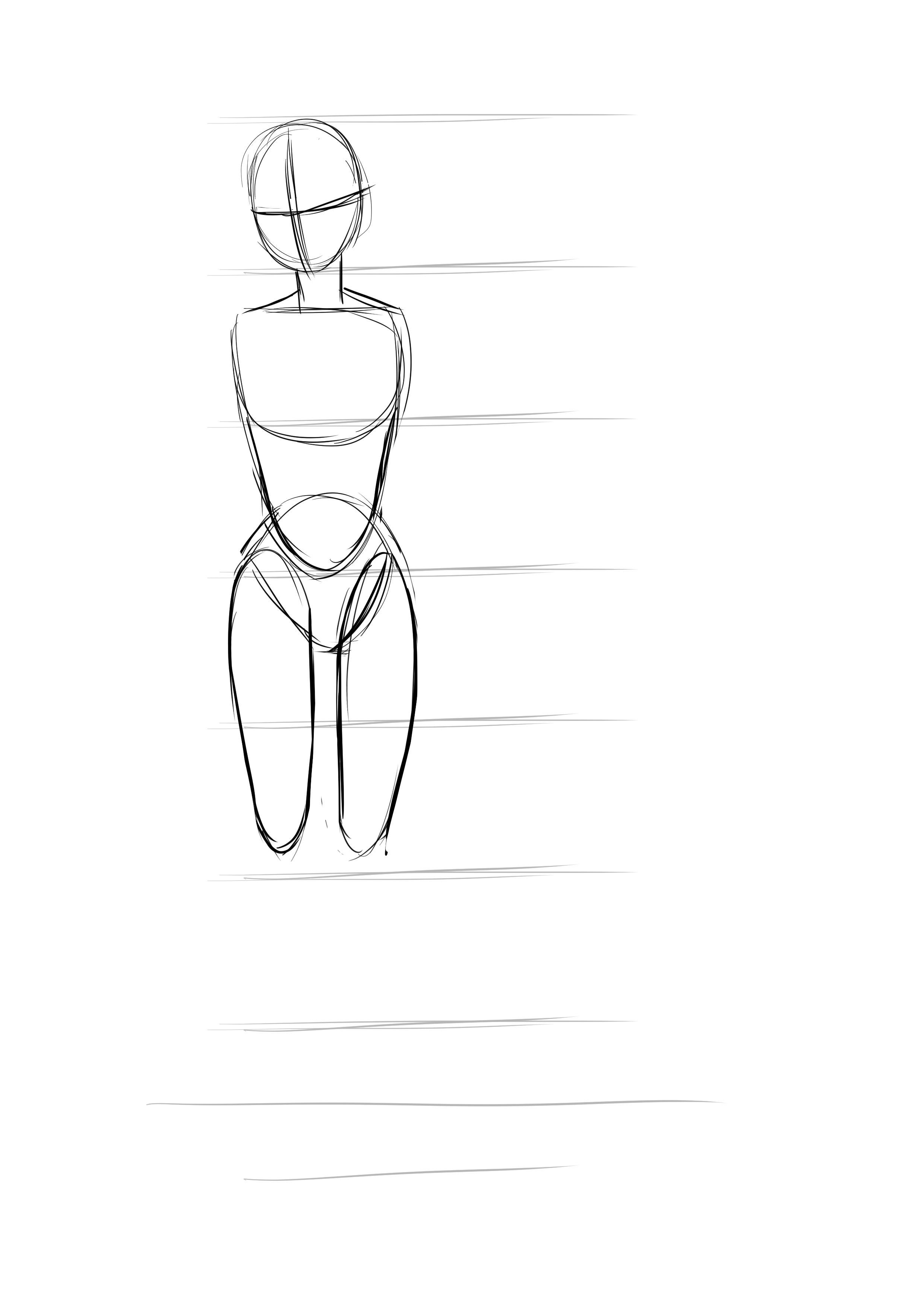Croquis des cuisses d’une fille manga
