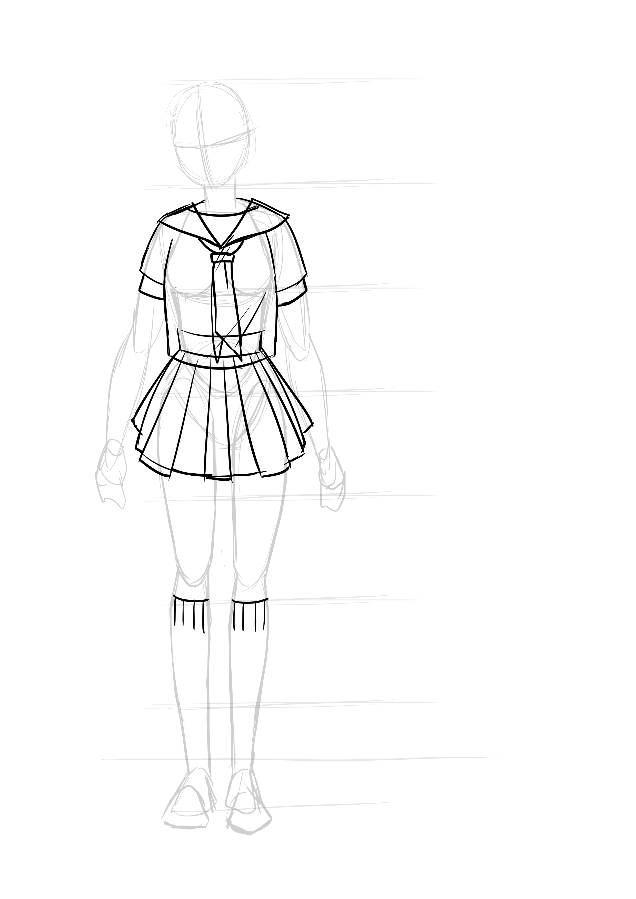 dessiner des chaussettes montantes d’une fille manga