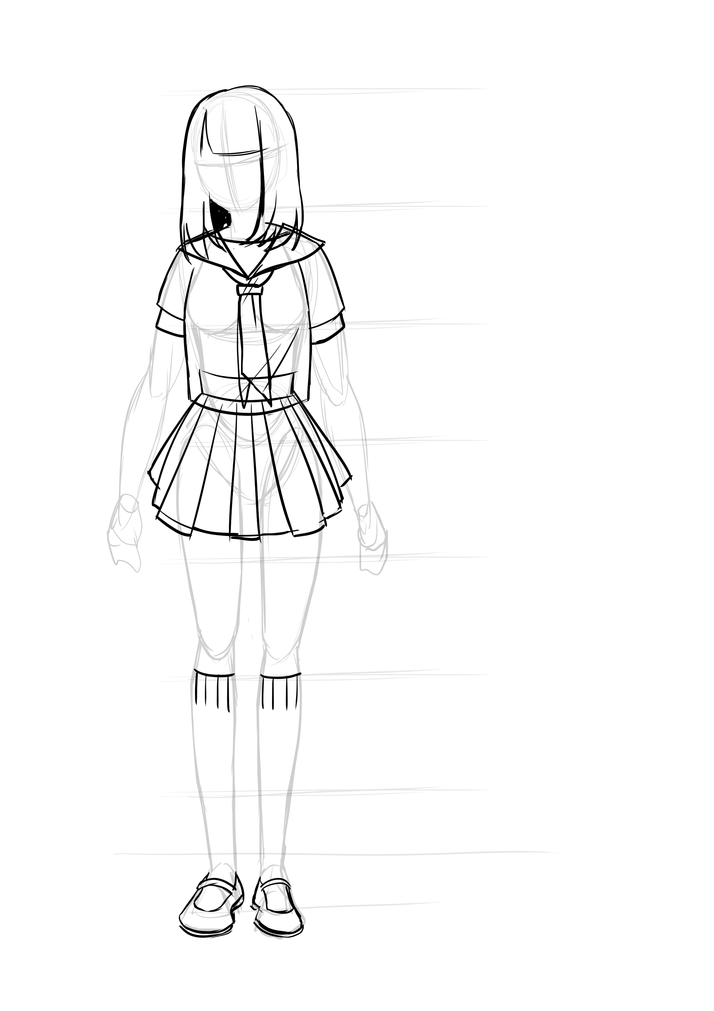 dessiner une coiffure d’une fille manga