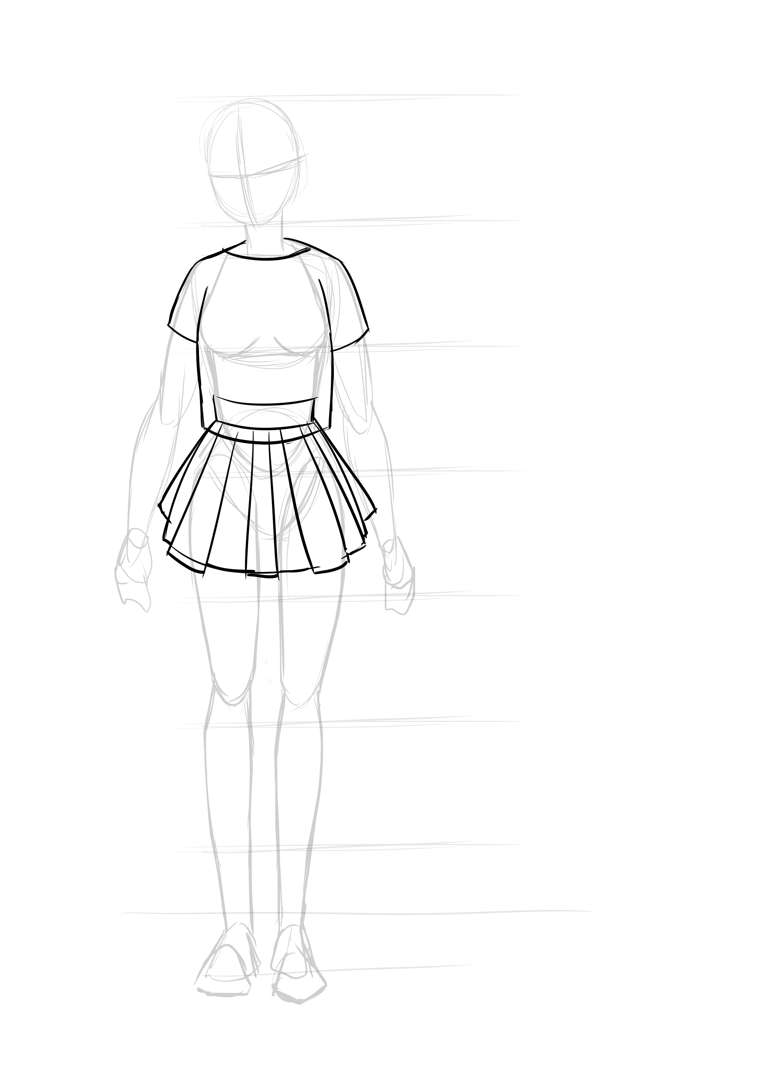 dessiner une marinière d’une fille manga