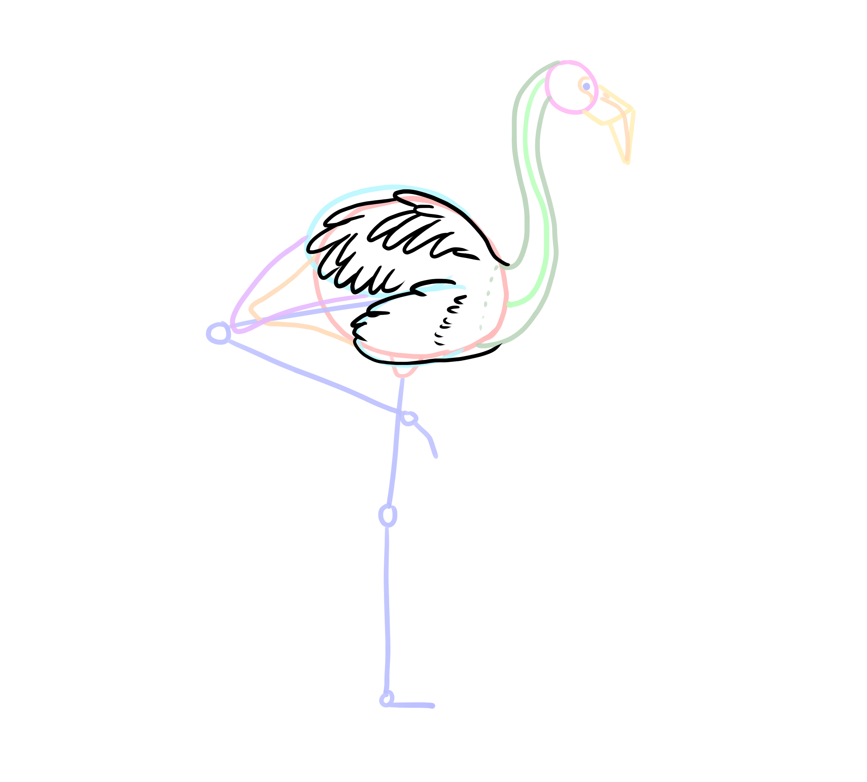 dibujo de las plumas del flamenco rosa