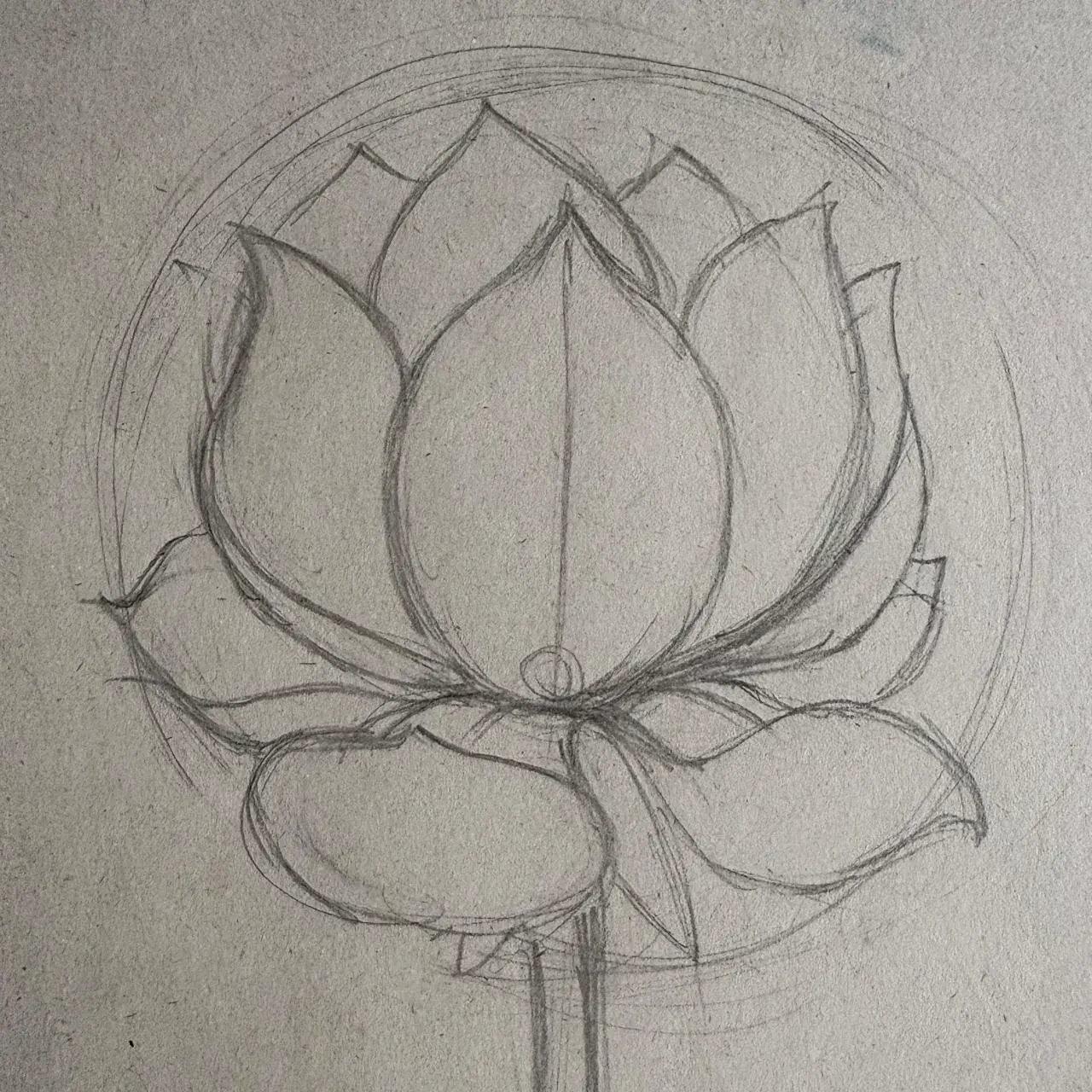 dessiner la tige d’une fleur de lotus