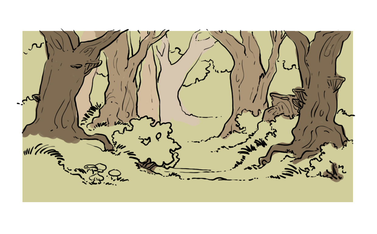 mettre en couleur les arbres du dessin