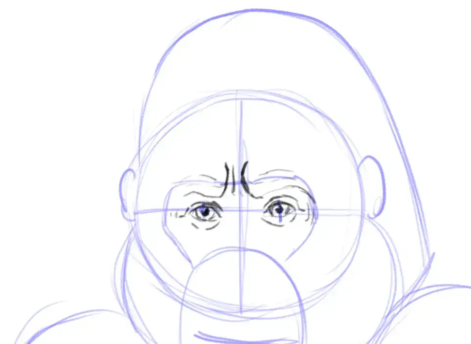 dessiner le visage d'un gorille